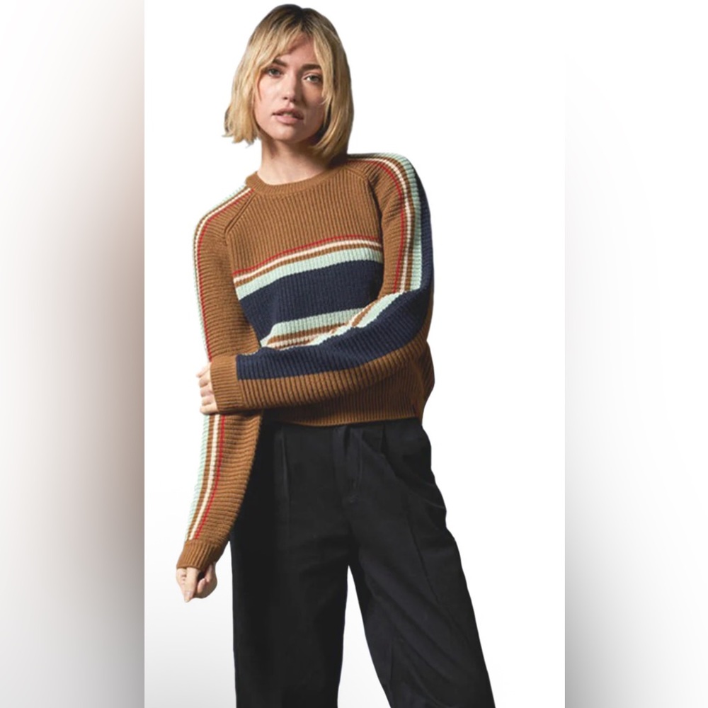 Brixton Racing Stripe Crew Knit Sweater
- Size M- Multicolor - NWT